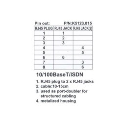 Sdoppiatore rete / telefono per cavo di rete Cat. 5E