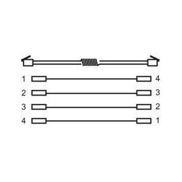 Cavo telefonico spiralato per cornetta 4mt RJ10 4P4C Bianco