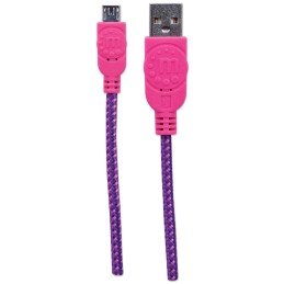 Cavo Micro USB Guaina Intrecciata USB2.0 A M/MicroB M Viola Blister