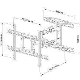 Supporto a Muro Ultra Slim per TV LED LCD 40-65" Full Motion Nero