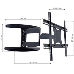 Supporto a Muro Ultra Slim per TV LED LCD 40-65" Full Motion Nero