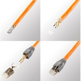 Plug Cat.6 / 6A / 7 / 7A RJ45 Schermato per Cavo Rigido/Flessibile