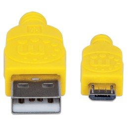 Cavo Micro USB Guaina Intrecciata USB/MicroUsb 1.8m Azzurro/Giallo