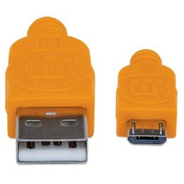 Cavo Micro USB Guaina Intrecciata USB/MicroUsb 1.8m Blu/Arancione