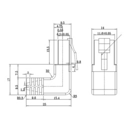 Cavo di rete Patch Connettore Angolato 90° CCA Cat. 5e UTP 5m Bianco