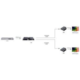 Extender Splitter HDMI 1x2 con IR su Cavo Cat. 6 fino a 40m