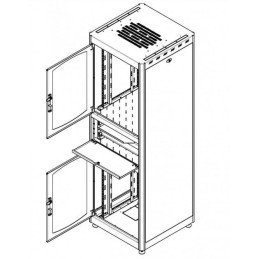 Armadio Rack 19" 600x800 38U con Ripiano Tastiera Grigio