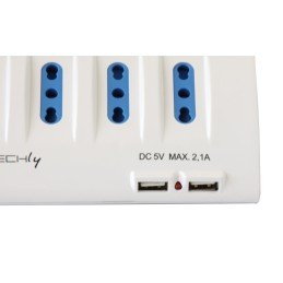 Multipresa da Tavolo 4 prese Italiane Bipasso 2 Schuko e 2 USB Bianca