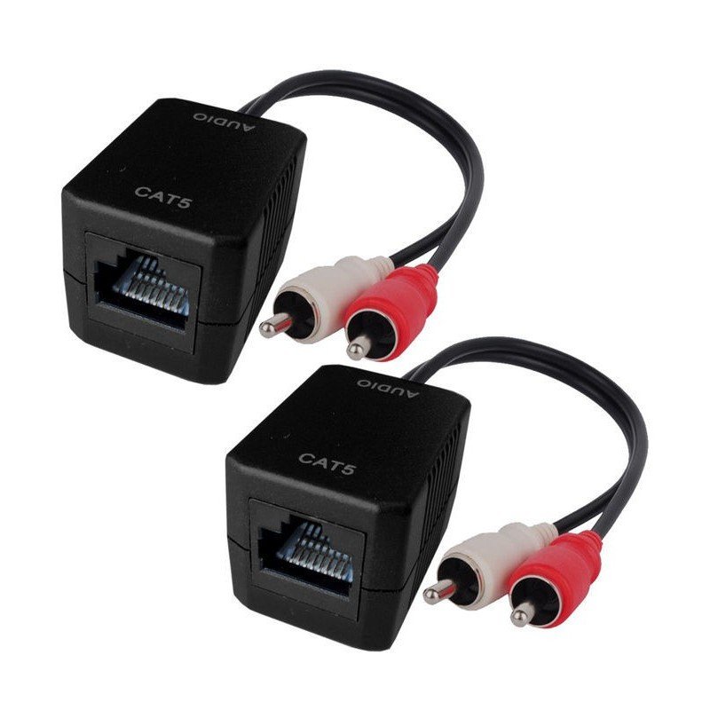 Convertitore Extender Audio RJ45 Cat.5 2xRCA