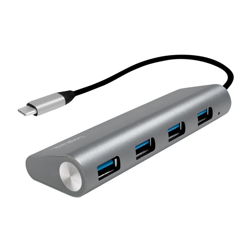 Hub USB-C™ SuperSpeed 4 Porte Alluminio Silver