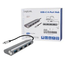 Hub USB-C™ SuperSpeed 4 Porte Alluminio Silver