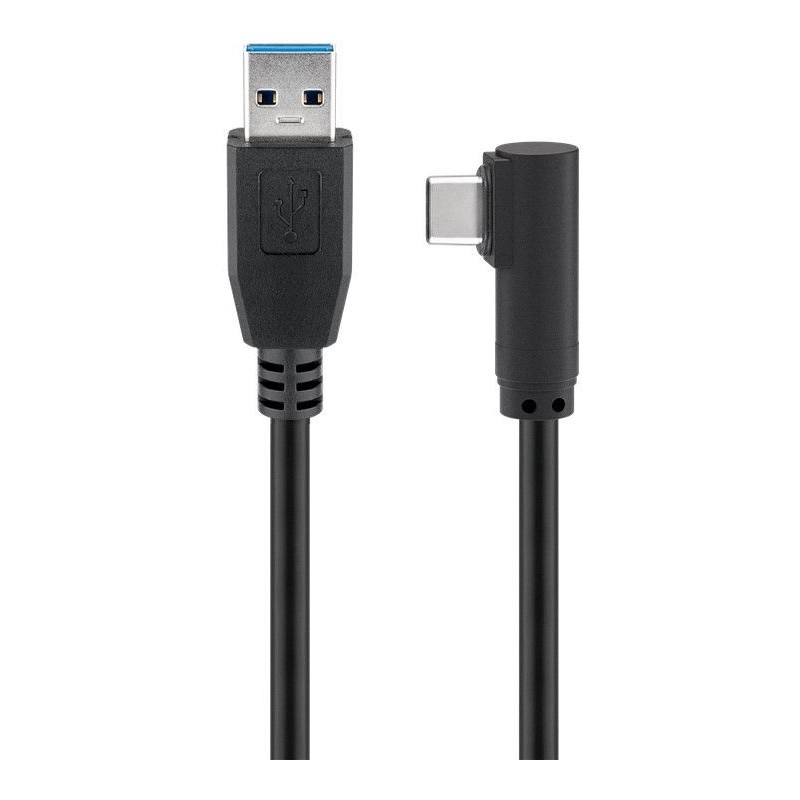 Cavo USB3.0 USB-C™ M 90° a USB tipo A M 1m Nero