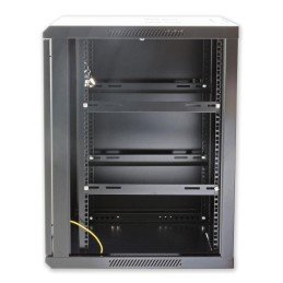 Armadio Rack 19" a muro 6 unità sezione unica profondità 450mm Nero