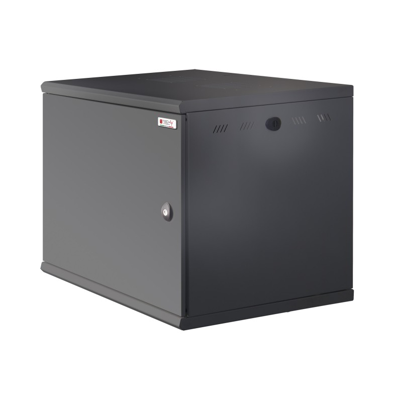 Armadio Rack 19" a muro 6U sezione unica P 500mm Porta Cieca Nero