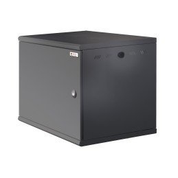 Armadio Rack 19" a muro 10U sezione unica P 500mm Porta Cieca Nero