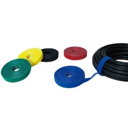 Rotolo di Velcro Gestione cavi Lunghezza 10m Larghezza 20mm Nero