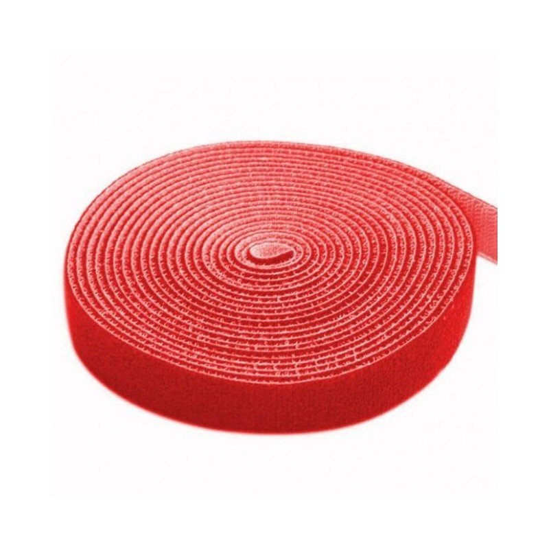 Rotolo di Velcro Gestione cavi Lunghezza 4m Larghezza 16mm Rosso