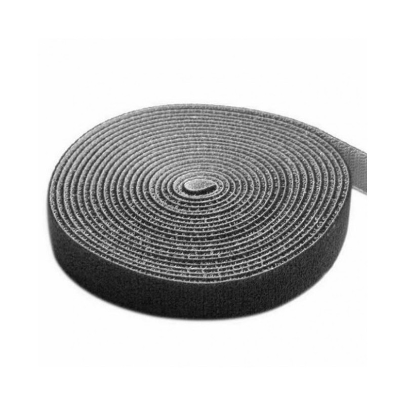 Rotolo di Velcro Gestione cavi Lunghezza 4m Larghezza 16mm Nero