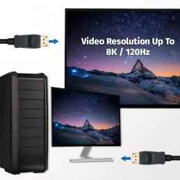 Cavo Audio/Video DisplayPort 8K M/M 1 m Nero