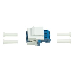 Giunto Fibra LC Duplex Monomodale per Keystone Blu e Bianco