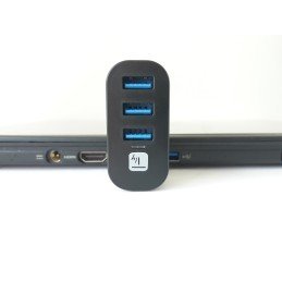 Mini Hub Rotante con 3 Porte USB 3.0 Nero