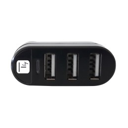 Mini Hub Rotante con 3 Porte USB 2.0 Nero