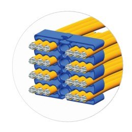 Organizzatore Modulare a Pettine per 24 Cavi Ethernet Blu