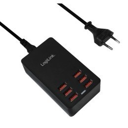 Caricatore da Tavolo a 6 porte USB 32W Nero