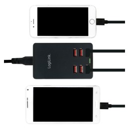 Caricatore da Tavolo a 6 porte USB 32W Nero