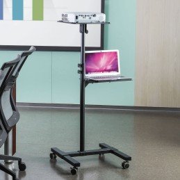 Carrello per Proiettore Notebook Regolabile con Mensola