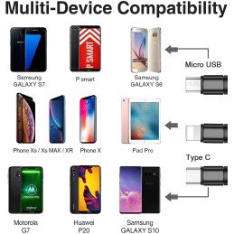 Multi Cavo di Ricarica da USB tipo A a USB-C™ MicroUSB e 8-pin 1m Nero