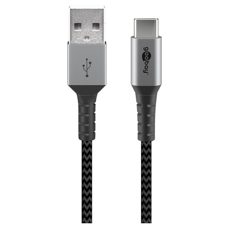 Cavo USB-C™ a USB A Connettori in Metallo e Rivestimento Tessuto 2,0m