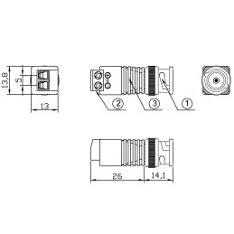 Adattatore Connettore Terminal Block 2-pin a BNC Maschio