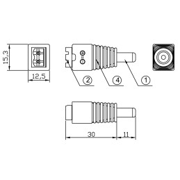 Adattatore DC 2.5x5.5 mm Maschio Terminal Block 2 pin